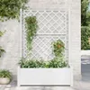 vidaXL Bac à plantes avec treillis 100x43x142 cm PP blanc Voir les images du produit 2