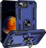 A blue iPhone case with a ring holder is shown from multiple angles against a white background. Produktbild-Vorschau
