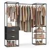 A modular wardrobe rack with hanging clothes, drawers, and shelves. Náhled obrázku produktu