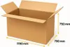 A large, open cardboard box with dimensions indicated by yellow arrows and text. Podgląd zdjęcia produktu