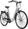 A studio shot of a light gray electric bicycle against a white background. Produktbild-Vorschau