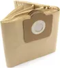 A stack of brown paper vacuum cleaner bags with a white circular opening on the front of one bag. Produktbild-Vorschau