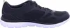 Side view of a black Skechers sports shoe with a white sole, isolated on a white background. Produktbild-Vorschau