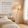 Stehlampe wohnzimmer Leselampe Stehleuchte Stativ aus Holz, Produktbild-Vorschau 2