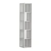 A tall, narrow white bookshelf with multiple cubbies. Náhled obrázku produktu