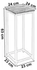 A line drawing of a white plant stand with dimensions indicated. Náhľad obrázku produktu