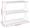 vidaXL Klappregal 3 Böden Braun 70x31x63 cm Massivholz Produktbild-Vorschau 8
