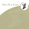 A diagram of black metal table legs with dimensions indicated. Anteprima dell’immagine prodotto