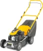 A yellow and black STIGA lawnmower is shown against a white background. Produktbild-Vorschau