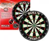 A product shot of two dartboards, one partially obscured by the other, with packaging on the left. Produktbild-Vorschau