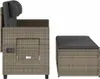 vidaXL Gartenbank Verstellbar mit Kissen Grau Poly Rattan Produktbild-Vorschau 6
