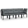 vidaXL 4-tlg. Garten-Lounge-Set Schwarz und Grau Poly Produktbild-Vorschau 1
