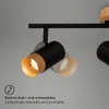 Spotlight, black, with wood, excl. 3xGU10/max.9W Produktbild-Vorschau 3