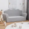 vidaXL Detská 2-miestna pohovka Light Grey Soft Plush Náhľad obrázku produktu 2