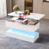 Merax Couchtisch mit LED-Licht und Steckdose, USB & Produktbild-Vorschau 1