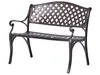 A brown metal garden bench with a lattice back and seat, shown against a white background. Náhľad obrázku produktu