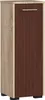 A tall, narrow cabinet with a two-tone finish, standing on a white background.