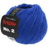 A ball of blue yarn with a label attached. Produktbild-Vorschau