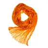 Knitterschal Halstuch Schal XXL orange Seide 180x90cm Produktbild-Vorschau 3