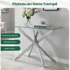 COSTWAY Tavolino in vetro temperato, tavolino con gambe in Anteprima dell’immagine prodotto 4