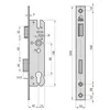 Technical drawing with dimensions of a door lock mechanism. Produktbild-Vorschau