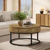 Tribesigns 80 cm Runder Couchtisch, Farmhouse Circle Produktbild-Vorschau 6