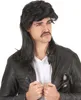 Pánská paruka mullet v černé barvě Náhled obrázku produktu 1