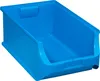 A blue plastic storage bin is shown from a three-quarter angle against a white background. Produktbild-Vorschau