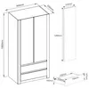 Skříň šatna 90 cm 2 dveře 2 zásuvky FRAMIRE B-20 mix sonoma Náhled obrázku produktu 4