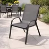 Gartenstuhl Outdoorstuhl Stapelstuhl stapelbar Metall Textilen Anthrazit Outdoor Anteprima dell’immagine prodotto