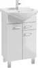 A white bathroom vanity with a sink and faucet, shown against a white background. Voir les images du produit