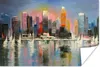 MuchoWow® Poster Gemälde - Öl - Skyline - Wasser 60x40 cm - Produktbild-Vorschau 1