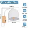 ZMH lampa ścienna biała wewnętrzna drewniana z Podgląd zdjęcia produktu 2