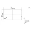 A technical drawing of a sink with dimensions and specifications. Produktbild-Vorschau