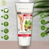 A tube of cosmetic gel with various botanical icons and text highlighting its features. Podgląd zdjęcia produktu