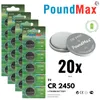 20x CR2450 PoundMax Knopfbatterie CR2450 Lithium 3 Volt 850 Produktbild-Vorschau 1