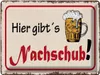 vianmo Blechschild 30x40 cm Bier hier gibt´s Nachschub Produktbild-Vorschau 1