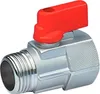 Kugelhahn Mini aus Messing mit rotem Griff, 1/2" AG x 1/2" Produktbild-Vorschau 1