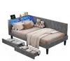 UnboxG gestoffeerd bed 90x200 cm, fluweel, met 2 lades, Productafbeelding-voorbeeld 15