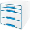 LEITZ Schubladenbox WOW CUBE 4 Schübe perlweiß/blau Produktbild-Vorschau 1