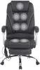 A black office chair with massage features is shown against a white background. Voir les images du produit