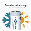 A battery is shown with graphics representing cold and heat, indicating its performance in extreme temperatures. Produktbild-Vorschau