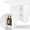 A close-up view of a white table with shelves, featuring two bottles of wine on one of the shelves. Produktbild-Vorschau