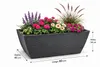 Pflanztrog mit Rillen anthrazit 80x40x34cm Pflanzkübel Produktbild-Vorschau 1