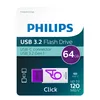 Philips USB Stick 64GB Speicherstick Click Series weiß pink Produktbild-Vorschau 1
