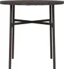 A brown poly rattan side table on a white background. Produktbild-Vorschau