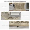 A collage of images showcasing the features of an outdoor rattan side table. Produktbild-Vorschau