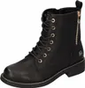 A black leather lace-up boot with a side zipper. Anteprima dell’immagine prodotto