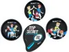 A collage of circular and teardrop-shaped items featuring cartoon characters and text. Anteprima dell’immagine prodotto