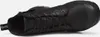 A top-down view of a black leather boot. Podgląd zdjęcia produktu